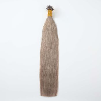 Silky Straight Nano Ring Hair Extensions #61 Golden Grey Human Hair 100 Strands