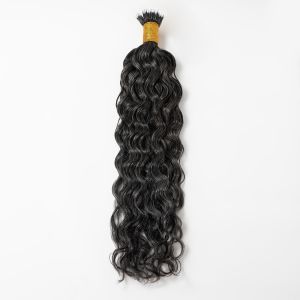 Loose Curly Nano Ring Hair Extensions Salt & Pepper Human Hair 100 Strands