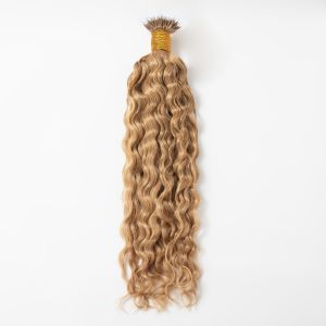 Loose Curly Nano Ring Hair Extensions #27 Honey Blonde Human Hair 100 Strands