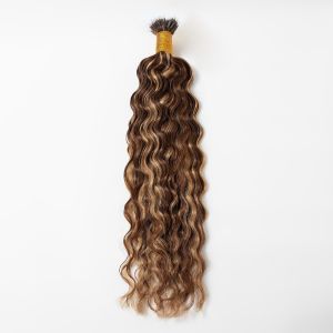 Loose Curly Nano Ring Hair Extensions #4/27 Human Hair 100 Strands