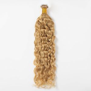 Loose Curly Nano Ring Hair Extensions M18/613 Human Hair 100 Strands