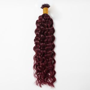 Loose Curly Nano Ring Hair Extensions #99J Human Hair 100 Strands
