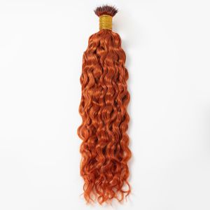 Loose Curly Nano Ring Hair Extensions #350 Ginger Human Hair 100 Strands