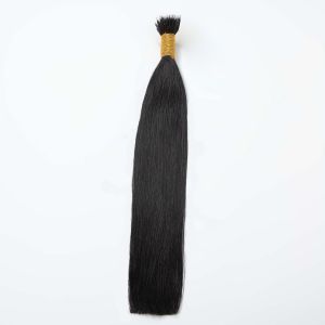 Silky Straight Nano Ring Hair Extensions #1B Natural Black Human Hair 100 Strands