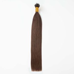 Silky Straight Nano Ring Hair Extensions #4 Dark Brown Human Hair 100 Strands