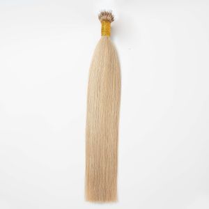 Silky Straight Nano Ring Hair Extensions M18/613 Human Hair 100 Strands