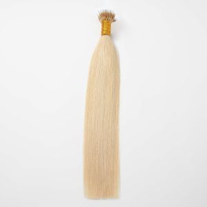 Silky Straight Nano Ring Hair Extensions #613 Bleach Blonde Human Hair 100 Strands
