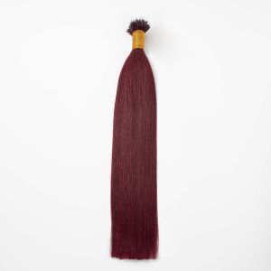 Silky Straight Nano Ring Hair Extensions #99J Human Hair 100 Strands