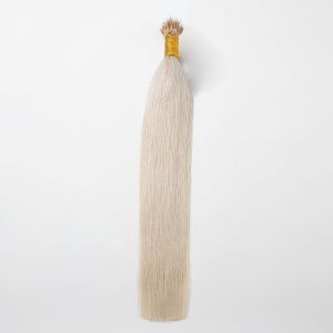 Silky Straight Nano Ring Hair Extensions #1001 Platinum Blonde Human Hair 100 Strands