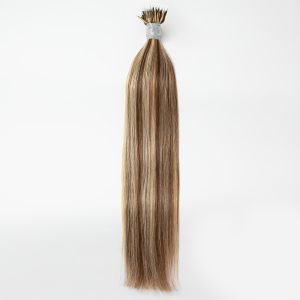 Silky Straight Nano Ring Hair Extensions #8/613 Human Hair 100 Strands
