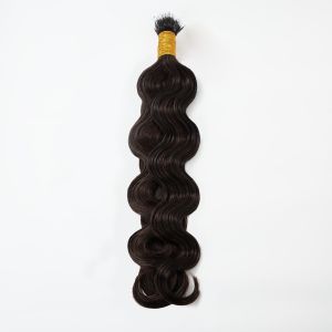 Water Wave Nano Ring Hair Extensions #2 Black Brown Human Hair 100 Strands