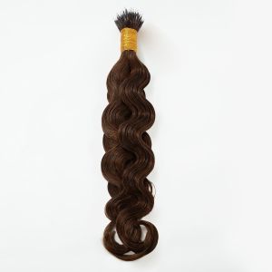 Water Wave Nano Ring Hair Extensions #4 Dark Brown Human Hair 100 Strands
