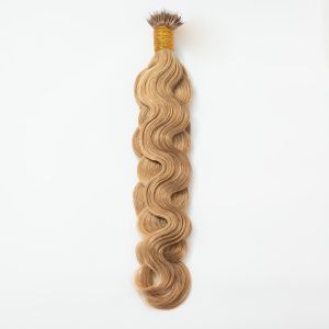 Water Wave Nano Ring Hair Extensions #27 Honey Blonde Human Hair 100 Strands