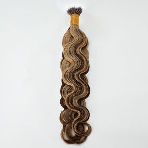 Water Wave Nano Ring Hair Extensions #4/27 Human Hair 100 Strands