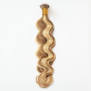 Water Wave Nano Ring Hair Extensions #12/613 Human Hair 100 Strands