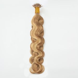 Water Wave Nano Ring Hair Extensions #18/613 Human Hair 100 Strands