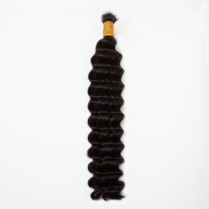 Deep Wave Nano Ring Hair Extensions #2 Black Brown Human Hair 100 Strands