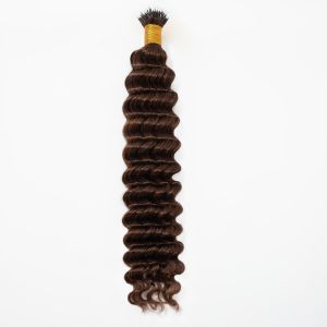 Deep Wave Nano Ring Hair Extensions #4 Dark Brown Human Hair 100 Strands