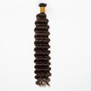Deep Wave Nano Ring Hair Extensions #6 Light Brown Human Hair 100 Strands