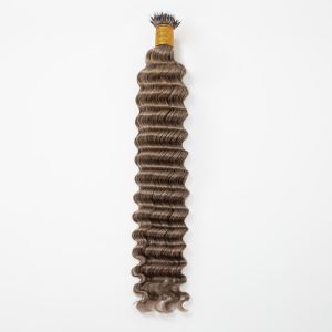 Deep Wave Nano Ring Hair Extensions #61 Golden Grey Human Hair 100 Strands