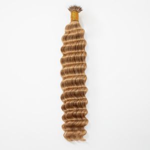 Deep Wave Nano Ring Hair Extensions #27 Honey Blonde Human Hair 100 Strands
