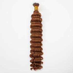 Deep Wave Nano Ring Hair Extensions #30 Light Auburn Human Hair 100 Strands