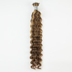 Deep Wave Nano Ring Hair Extensions #8/613 Human Hair 100 Strands